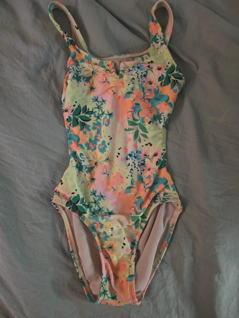 art class Pastel Floral One-Piece Swimsuit in Peach, Teal, Mint